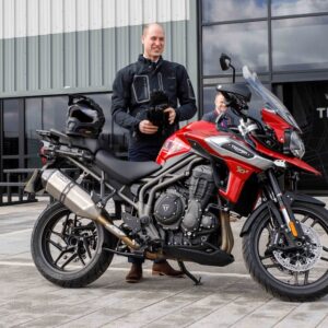 Hrh The Duke Of Cambridge Rides In To Visit Triumph Motorcycles