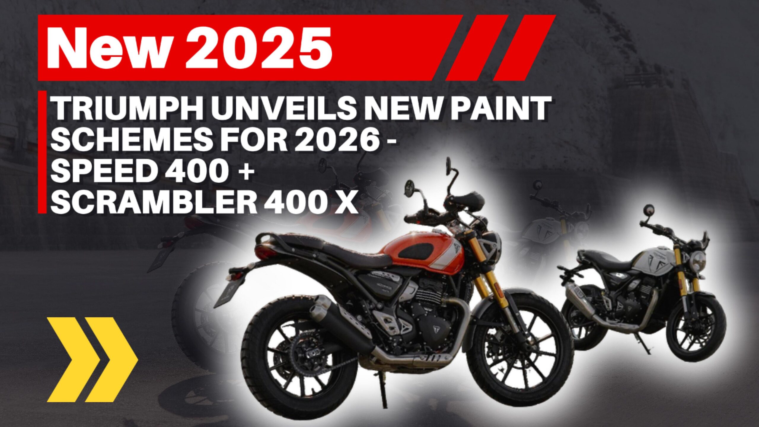 Triumph Unveils New Paint Schemes For 2026 - Speed 400 &Amp; Scrambler 400 X