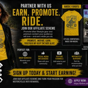 Affiliate Programme For Motorcycle Websites, Youtubers And Social Media Creators